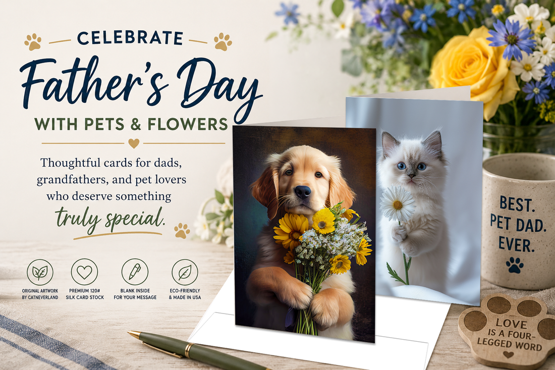 Celebrate Father's Day with Adorable Pets and Beautiful Flowers
