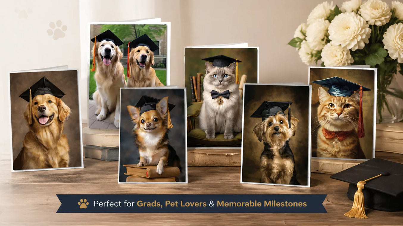 Celebrate Graduation with a Smile: Discover CatNeverland’s Pets Graduation Cards Collection