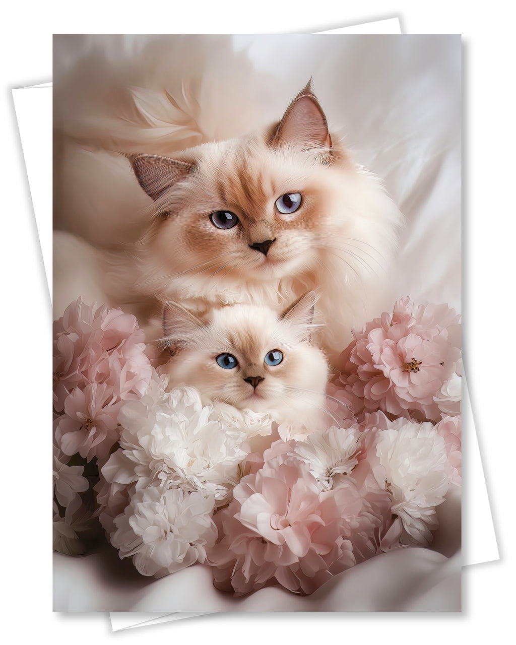Ragdoll Cat and Kitten Greeting Card from Sweet Mother’s Day or Friendship Card for Cat Lovers – 5x7 Premium Blank Card with Envelope – Made in USA
