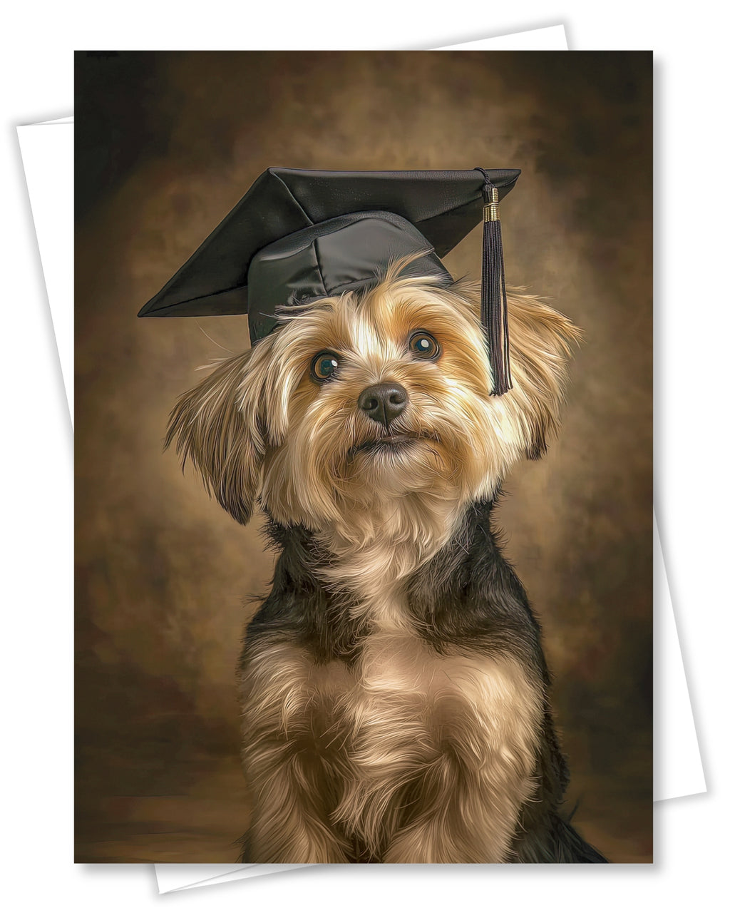 Yorkshire Terrier Graduation Card – 5x7 Greeting Card with White Envelope – Blank Inside – Dog Graduation Gift – Made in USA by Pet-Friendly Business